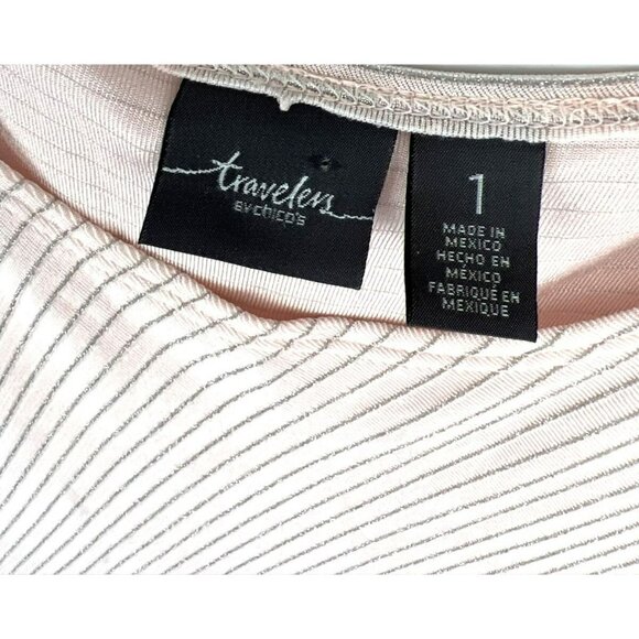 Chicos Travelers Womens Top Size 1 US M Pink Asymmetrical Tunic Sleeveless - Picture 2 of 7